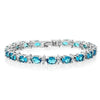 Gem Stone King Silver Oval and Round Sparkling Cubic Zirconia CZ Tennis Bracelet Jewelry Gift - Image 4