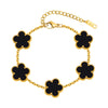 Gold Plated Floral Bracelets, Stainless Steel Charm Bracelet Adjustable Lucky Chain Set Gift - Image 21