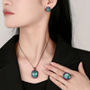 15 20mm Green Tourmaline Jewelry Set Ring Pendant Necklace Earrings for Women Ruby Gemstone Party Set Anniversary Gift - Image 6