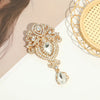 Water droplet brooch inlaid with diamonds, alloy clothing accessories, crystal brooch, flower che - Image 5