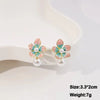 Green Color Hanging Earrings for Women Crystal Wedding Jewelry Imitation Pearl Drop Earrings Boucle Oreille - Image 17