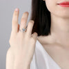 Evil Eye Ring Open Luck Blue Stone Cubic Zirconia Silver Adjustable Finger Ring For Women Jewelry - Image 4
