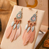 Bohemian Ethnic Feather Drop Earrings For Women Elegant Wood Beads Leaf Long Tassels Dangle Earring Girls Party Jewelry - Image 8