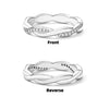 Silver Twisted Vine Ring Cubic Zirconia Eternity Cross Band Ring Stacking for Women Wedding Gift 3 Colors - Image 4
