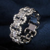 Large Row Flashing Zircon Ring Men And Women Hip-Hop Chain Type Stamp Jewelry Wedding Party Birthday Gift - Image 3