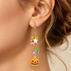 Cute Halloween Resin Pumpkin Ghost Star Dangle Earrings for Women Spooky Asymmetrical Charm Earrings Party Cosplay Jewelry Gift - Image 1