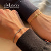 Gold Silver Stainless Steel Art Deco Knot Slim Snake Chain Bracelet Couple Social Art Jewelry - Image 1