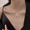 Silver Zircon Star Pendant Choker Necklace For Women Classic Jewelry Light Advanced Accessories - Image 3