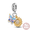 Silver Charm Beads Glowing Luminous Firefly Butterfly Pendant for Bracelet Charm Jewelry - Image 27