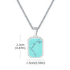 Turquoise Pendant Necklace for Men, Stainless Steel Box Chain Geometric Square Compass Stone Vintage Jewelry Gift - Image 10