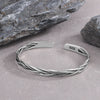 Vintage Thai Silver Woven Fried Dough Twists Bangle Silver Jewelry Opening Bracelets - Image 1