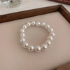 Elegant White Faux Pearls Beaded Bracelets for Women Adjustable Elastic Rope Bracelet French Hands Jewelry Accessories - Image 6