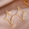 4Pcs/1Pcs Creative Four Pointed Star Shiny Zircon Earring Necklace Bracelet for Women Hollow Geometric Party Jewelry - Image 12