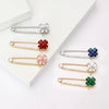 Rhinestone Four Leaf Clover Pins for Women Unisex Plant Animal Star Brooches Event Party Backpack Decoration Clothes Accessories - Image 2