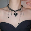 Gothic Dark Style Metal Wings Star Cross Thorny Heart Pendant Necklace Y2K Personalized Creative Punk Women Men Charm Jewelry - Image 5