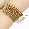 Jewelry Gold Plated Metal Ball Smooth Diameter 3/4/6/8mm Elastic Stainless Steel Bracelet - Image 6
