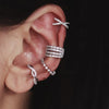 4Pcs/1Pcs Creative Silver Color Zirconia Clip on Earrings for Women Geometric Ear Cuff Without Piercing Girl Jewelry - Image 1