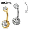 1PC Titanium Belly Button Ring 14G 6/8/10/12mm Internal Thread Cubic Zirconia Belly Piercing Jewelry Navel Piercings Gift - Image 1