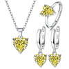 Love Heart Zirconia Pendant Necklace Earrings Ring Jewelry Sets for Women Anniversary Engagement Party Jewelry - Image 4