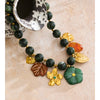 Stainless Steel Green Acrylic Beads Chain Handmade Jewelry Leaf Flower Heart Drop Charm Necklace Arrivals - Image 4