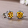 Ne'w Bright White/Yellow/Pink CZ Stud Earrings for Women Contracted Jewelry Wedding Engagement - Image 32