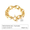 Chunky Stainless Steel Link Chain Bracelet in Gold-Tone - Image 23