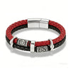 Punk Viking Style Bracelet Stainless Steel Compass Norse Runes Amulet Beads Braided Multilayer Leather Bracelet - Image 7
