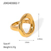 Stainless Steel Openwork Ring with Sculpted Folds in Gold-Tone - Image 10