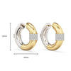 Vintage Long Chain Double Ring Two-tone Hoop Earrings for Women Sparkling CZ Zircon Small Circle Chunky Ear Ring Unique Jewelry - Image 8