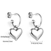 Cubic Chunky Heart Charms Dangling Earrings for Woman/Girls Stainless Steel Gold Plated Smooth Mental Drop Earring - Image 7
