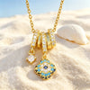 Boho Multi Shape Blue Mixed Zircon Stainless Steel Heart Star Four Leaf Flower Pendant Necklace for Women Beach Vacation Jewelry - Image 7