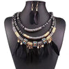Vintage Ethnic Feather Choker Necklace Earrings Set For Women Multilayer Nekclace Earrings Jewelry Sets - Image 6