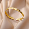 Gold Plated Bangle Bracelet for Women Open Adjustable Stainless Steel Cuff Bracelets Vintage Jewelry item - Image 2