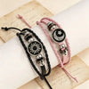 2pcs/set Sun and Moon Lovers Leather Bracelet Punk Multi-Layered Beaded Braided Adjustable Bracelet Set For Couple Jewelry - Image 3