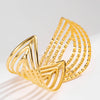Hollow Geometry Opening Cuff Bangles for Women Gold-plated Stainless Steel Adjustable Bracelets Charm Girl Wrist Jewelry - Image 4