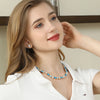 8mm Cubic Zirconia Necklace For Women Round Shape Crsytal Claw Setting Colorful Zircon Chokers Beads Neck Jewelry - Image 3