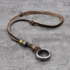 Men Women's Trible Multi-layer Vintage Double Circles Pendant Leather Weaved Punk Necklace Jewelry Necklaces - Image 2