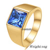 Big Square Cut Stone Signet Ring Large Colour Quartz Cocktail Ring For Women Men Jewelry Party Gifts - Image 3