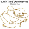 10 Pcs 0.8mm Thin Snake Chain Stainless Steel, Snake Necklace Gold Pvd, Dainty Beading Chain for Women Men - Image 1