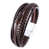Multi Layer Braided Rope Bracelets for Men,Classic Handmade PU Leather Wristband with Magnetic Buckle, Punk Jewelry Gift - Image 8