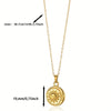 Sun Moon Coin Pendant Necklace For Women Cute Gold Color Stainless Steel Round Necklace Sweet Jewelry Her Gifts - Image 6