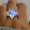 Big Drop Sky Blue CZ Rings for Women Elegant Lady's Finger Accessories Wedding Anniversary Party Jewelry - Image 4