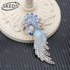 Blue White Porcelain Style Enamel Animal Brooch Rhinestone Crystal Butterfly Peacock Sheep Lapel Pin Vintage Women Jewelry Gift - Image 5