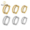 Titanium 16G CZ Row Conch Cartilage Hoop Daith Tragus Helix Rook Lobe Earring Hinged Segment Clicker - Image 1