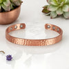Copper Cuff Bracelet with Magnets Adjustable in Rose Gold-Tone - Image 12
