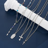 4Pcs/Set Cross Colorful Crystal Necklaces For Women Simple Gold Silver Color Y-Shaped Pendant Necklace Set Christian Jewelry - Image 14