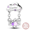 Silver Charm Bead Mother's Day Love Heart Family Charm Bead Pendant Fits Bracelet Womens Jewelry Gifts - Image 32