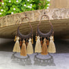 Vintage Ethnic Bohemian Drop Dangle Earrings For Women Wooden Tassel Pearl Beaded Geometric Leaf Flower Round Boho Earrings - Image 22
