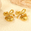 Cubic Chunky Heart Charms Dangling Earrings for Woman/Girls Stainless Steel Gold Plated Smooth Mental Drop Earring - Image 6