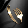 Lennik Creative Stainless Steel Fork Bracelet, Adjustable C-Shaped Open Bangle, Versatile Couple's Jewelry - Image 8